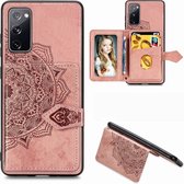 Backcover Fashion Mini Wallet Hoesje Samsung Galaxy S20 FE Roségoud - Telefoonhoesje - Smartphonehoesje- Zonder Screen Protector