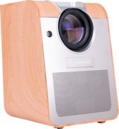 Knikker Smart Mini Beamer - Android 9.0 - Apple AirPlay - Screen Mirroring - Bluetooth - Wood clair