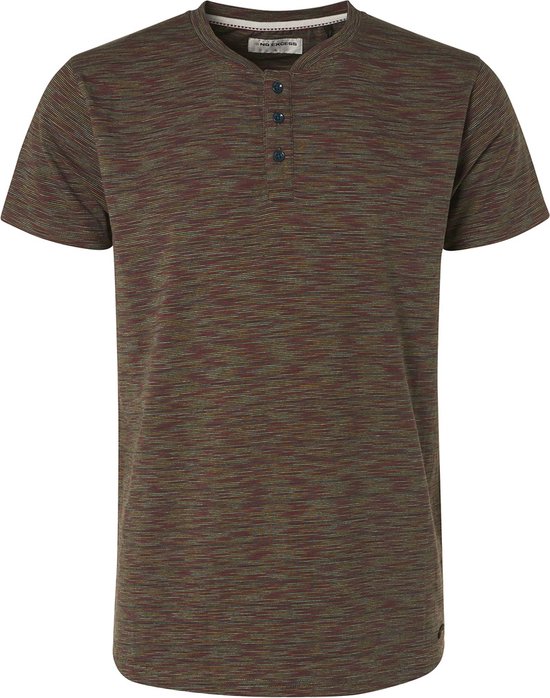 No Excess - cess T-Shirt Granddad Melange Multicolour - Heren - Maat XL - Modern-fit