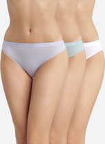 DIM Ecodim pockets Katoen Dames Slips- 3-Pack- Groen/Wit/Grijs- Maat L