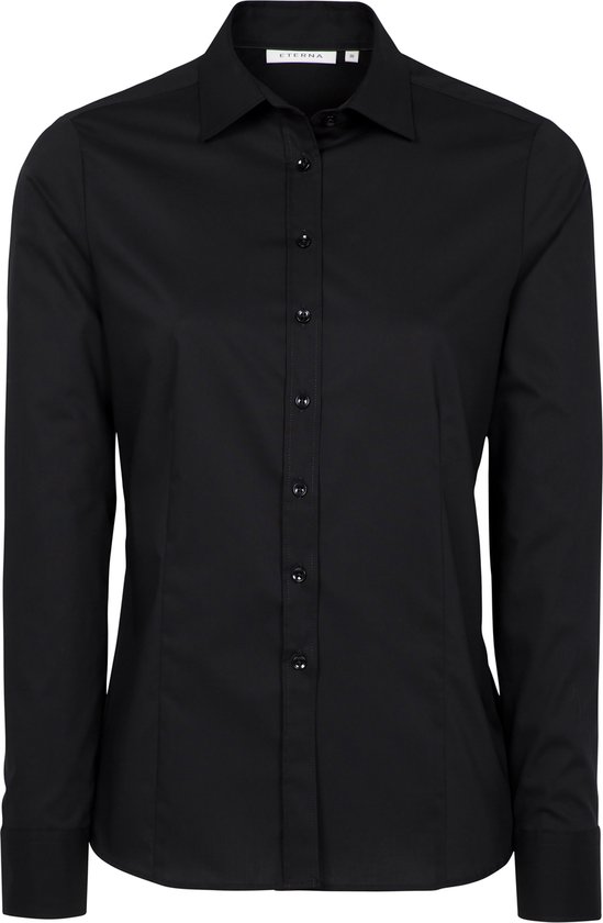 ETERNA dames blouse modern classic - stretch - zwart - Maat: 44 | bol.com