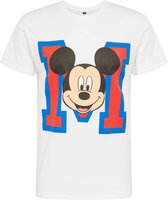 Merchcode Mickey Mouse Heren Tshirt -XL- Mickey Mouse M Face white Mickey mouse Wit