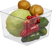 relaxdays Organisateur de réfrigérateur - plateau de koelkast - bac à légumes - avec poignées - transparent