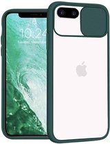 Backcase CamShield Slide Cover Camera Bescherming iPhone 7 Plus Groen - Telefoonhoesje - Smartphonehoesje - Zonder Screen Protector