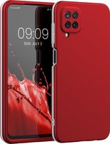 kwmobile hoesje compatibel met Samsung Galaxy A12 - 3-delige cover met extra bescherming - Smartphonehoesje in rood / grijs