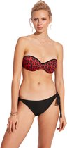 No Gossip Bandeau push-up bikiniset rood luipaardpatroon met schouderband VEELKLEURIG 42