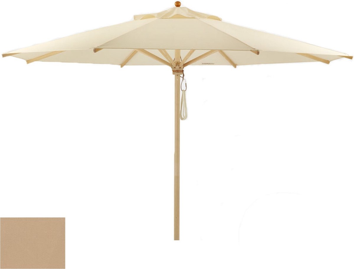 Klassieke parasol - rond groot - Acryl zand - met knikmechanisme - Ø 350 cm