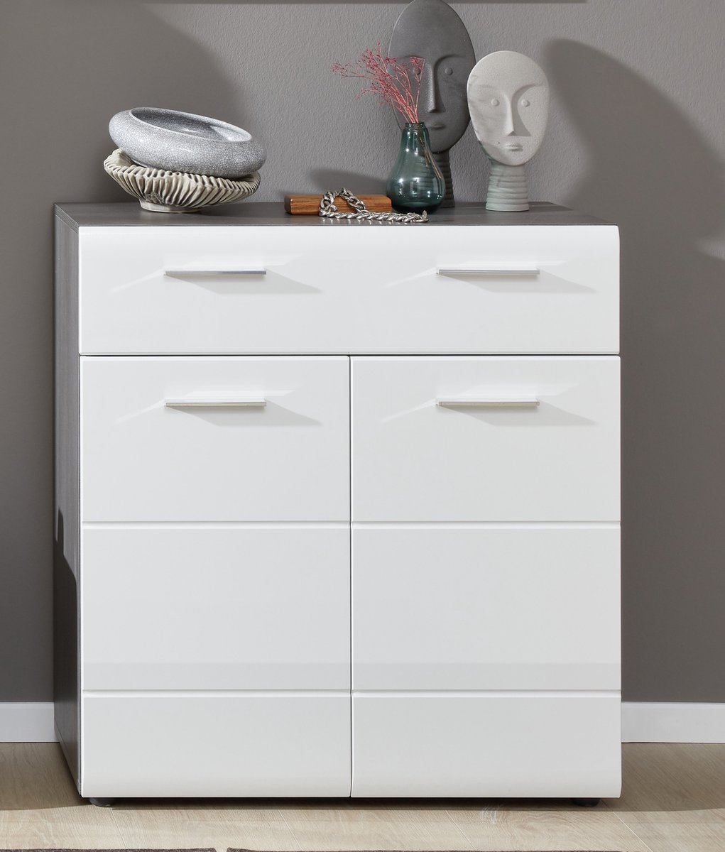 trendteam schoenenkast schoenenrek wit hoogglans