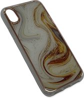 Apple iPhone X / XS Hoesje Goud Marmer  Stevige Siliconen TPU Case – iPhone X / XS Luxe Xtreme Back Cover Stevige Shockproof telefoon hoesje