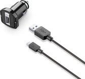 Cellularline - Autolader - Micro USB - Autolader en Micro Usb Kabel - 5W/1A - Autolader voor Android - Zwart