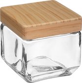 Five®  Glazen voorraadpotten houten deksel   - Transparant - Met deksel