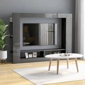Decoways - Tv-meubel 152x22x113 cm spaanplaat hoogglans grijs