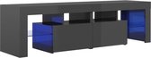 Decoways - Tv-meubel met LED-verlichting 140x35x40 cm hoogglans grijs