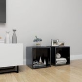 Decoways - Tv-meubelen 2 stuks 37x35x37 cm spaanplaat hoogglans zwart