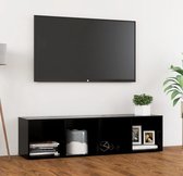 Decoways - Tv-meubel 142,5x35x36,5 cm spaanplaat zwart