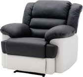 Manuele relaxfauteuil - Wit en grijs imitatie - L 101 x D 102 x H 81 cm - TERRENCE