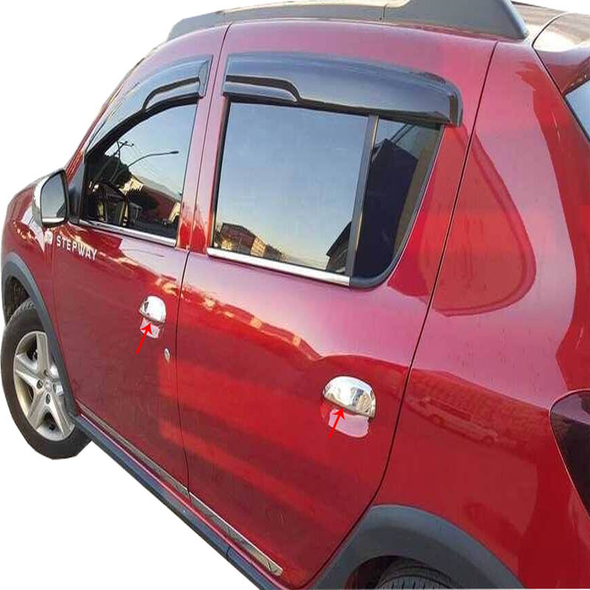 Chrome Deurhendels Cover Set Deurontgrendelingshendel Voor Dacia Sandero II HB 2012-2020 4st