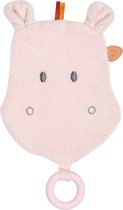 Nattou Hippo Susie - Knuffeldoekje Doudou met Bijtring - 30 cm - Roze