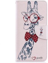 LuxeBass Hoesje geschikt voor Samsung Galaxy A40 Bookcase hoesje - Giraffe - bookcase - boekhoesje - book case - boek hoesje