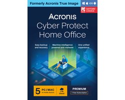 Acronis Cyber Protect Home Office Premium + 1 TB Acronis Cloud Storage - 5 Gebruikers/ 1 Jaar - Windows/MAC