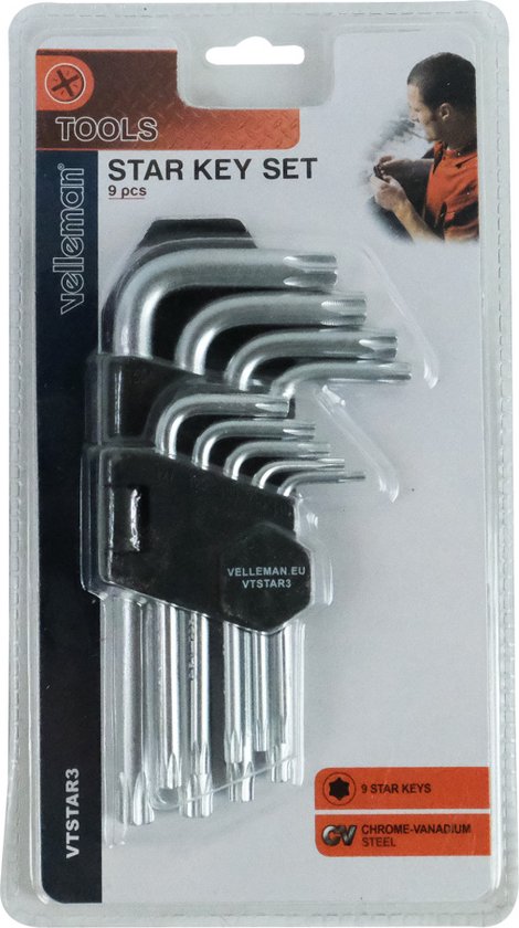 Inbussleutelset Hazet 2116LG/8H T9-T40 torx 8-delig met