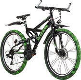 Ks Cycling Fiets Mountainbike Volledig ATB 26'' Crusher zwart-groen - 46 cm