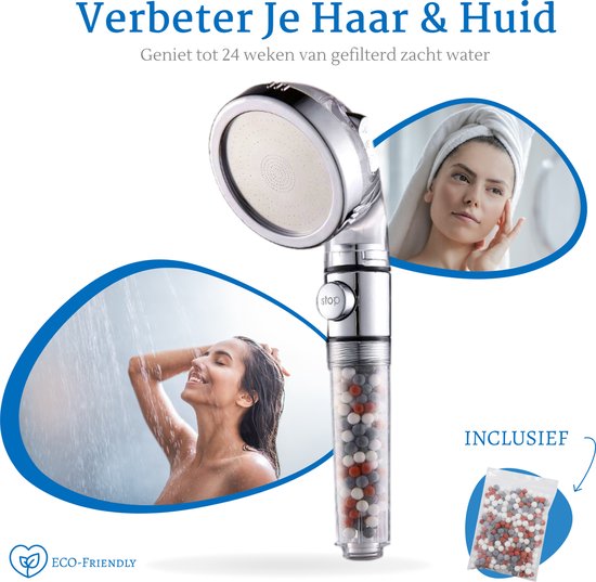 Beyeza Ionische Douchekop Filter Waterbesparende Douchekop regendouche Vitamine C...