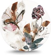 Maison de France - MDF Rond schilderij wall-art - scandic flowers 27 - mdf - 50 cm
