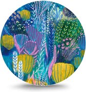 Maison de France - MDF Rond schilderij wall-art - scandic flowers 3 - mdf - 50 cm