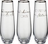 Drinkglas | glas | zilver - transparant | 6x6x (h)16 cm