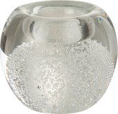 Theelichthouder | glas | transparant | 10x10x (h)8.5 cm