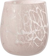 Theelichthouder | glas | roze | 12x12x (h)12.5 cm