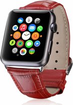 krokodil leren bandje rood met klassieke gesp voor Geschikt voor Apple Watch 42mm - 44mm vervangende horlogeband voor geschikt voor Apple Watch Series 6/5/4/3/2/1