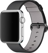 Nylon bandje voor de Geschikt voor Apple Watch 42mm - 44mm Zwart voor Series 1|2|3|4|5|6|7