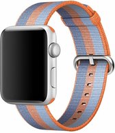 Nylon bandje voor de Geschikt voor Apple Watch 38mm - 40mm Oranje Blauw voor Series 1|2|3|4|5|6|7