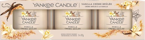 Yankee Candle Filled Votive 3-pack - Vanilla Creme Brulee