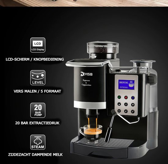Devisib - Koffiemachine - Automatische Koffiemachine - Koffieapparaat -  Grote... | bol
