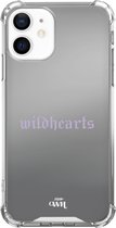 Spiegel hoesje geschikt voor iPhone 12 hoesje spiegel - Mirror Case - Weerspiegeling - Wildhearts Purple - iPhone Mirror Case