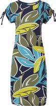 Pastunette Beach - Floral Leaves - Dames Jurk - Groen/Blauw - Maat S