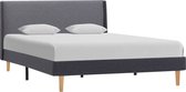 Decoways - Bedframe stof grijs 120x200 cm