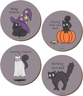 Set/4 onderzetters - Spooky Cat Behaviour