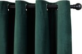 Lifa Living - Fluwelen Gordijnen - 150 x 250 cm - Donker Groen - Verduisterend - Wasbaar - Kreukherstellend - Kleurvast - 8 Ophangringen
