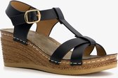 Blue Box dames sandalen met sleehak - Zwart - Maat 42