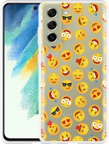 Hoesje Geschikt voor Samsung Galaxy S21 FE Emoji