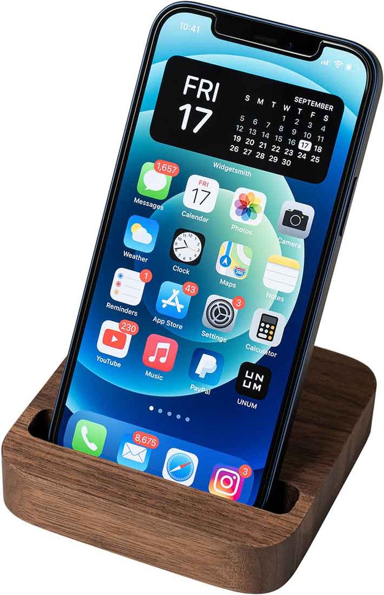 Oakywood Telefoonhouder - OakyBlocks - Walnoot
