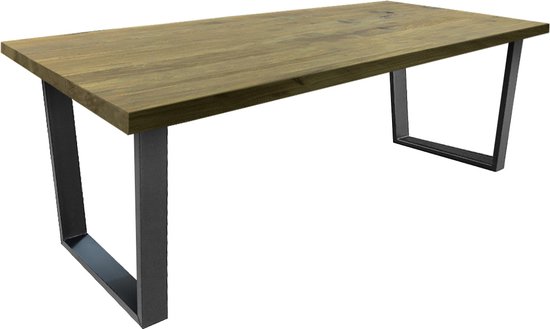 Eettafel | rechthoek | greywash | eikenhout | gelakt | 160 x 90 cm | u-poot  | bol.com