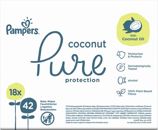 Pampers Pure Coconut Billendoekjes - 756 doekjes