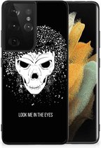Smartphone Hoesje Geschikt voor Samsung Galaxy S21 Ultra TPU Bumper met Zwarte rand Skull Hair