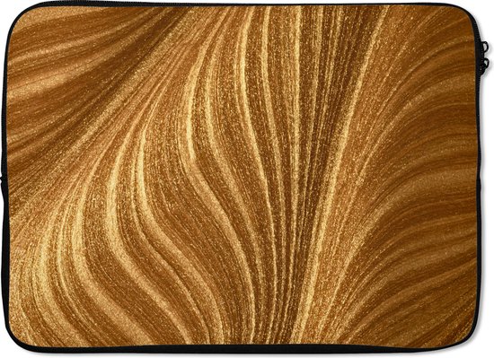 Housse ordinateur 13 pouces 34x24 cm - Or - Housse Macbook & Laptop Close-up of golden paint - Housse ordinateur portable avec photo