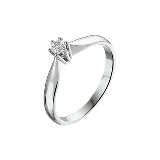 The Jewelry Collection Ring Diamant 0.10 Ct. - Witgoud (14 Krt.)